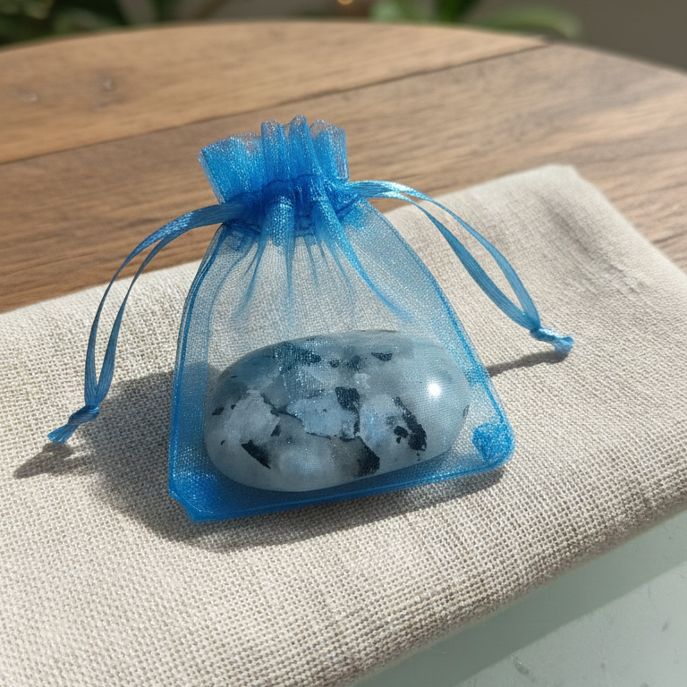 Conecta con tu luz interior y tu intuición (piedra chakra piedra luna 3-4 cm)