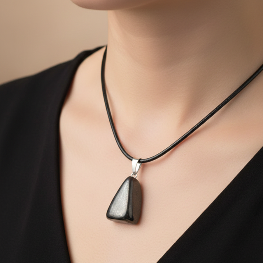 Collar hematite rodado 1-2 cm