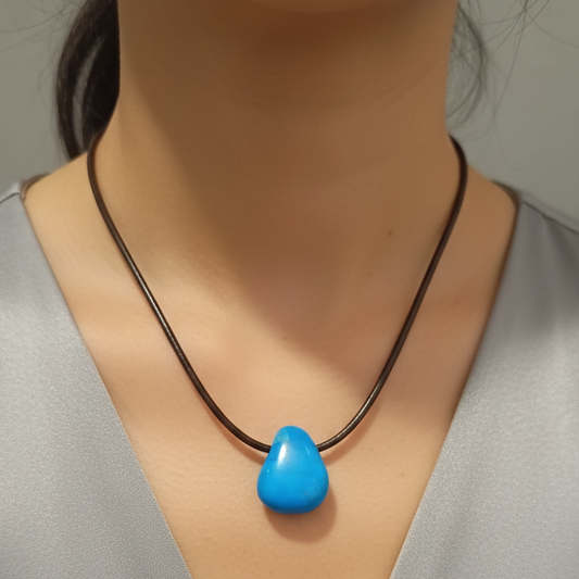 Collar turquesa perita 3-4 cm