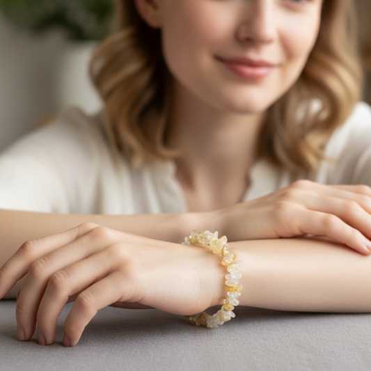 Pulsera cuarzo rutilado chip ajustable