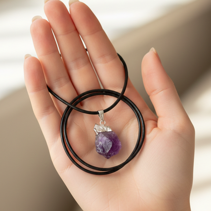 Collar amatista en bruto electrolítico