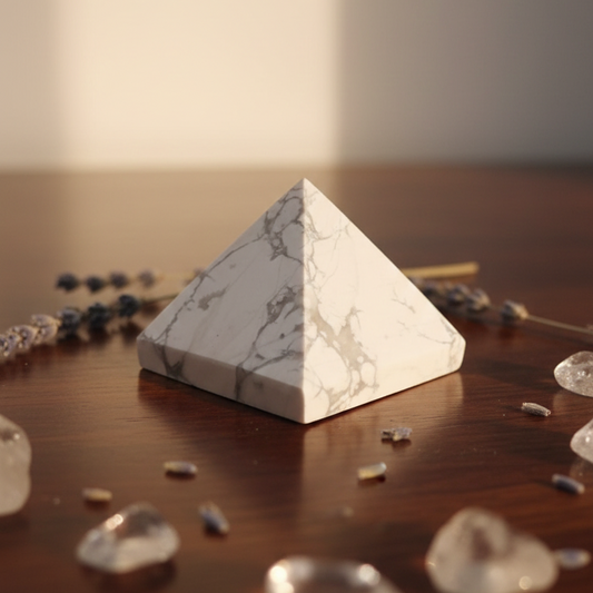 Pirámide turquesa blanca 3-4 cm