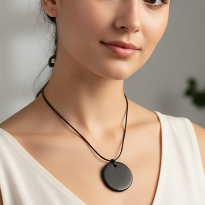 Collar shungit circulo 3cm