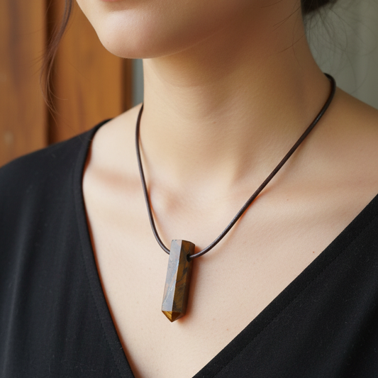 Collar punta ojo de tigre 3-4 cm