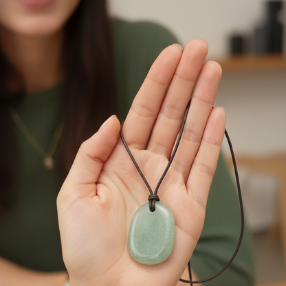 Collar cuarzo verde pacificador 3-4 cm