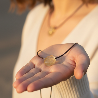 Collar citrino perita 2-3 cm