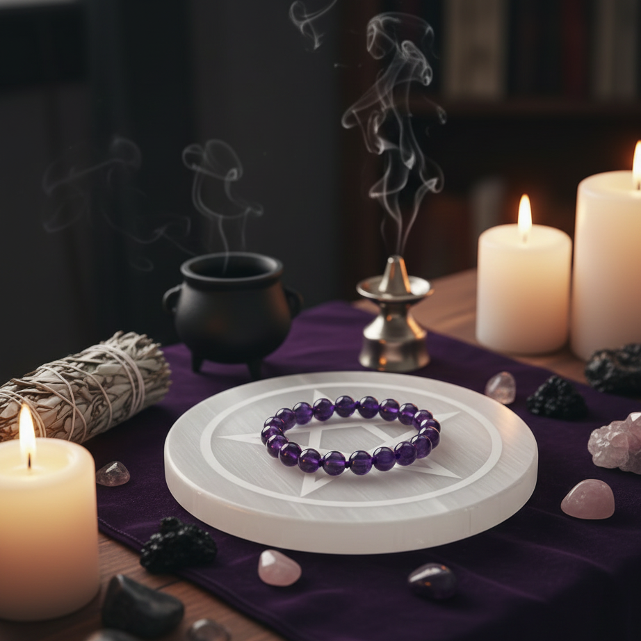 Placa recarga selenita estrella de david