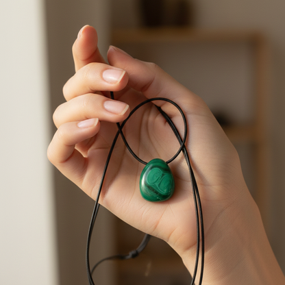 Collar malaquita perita 3 cm