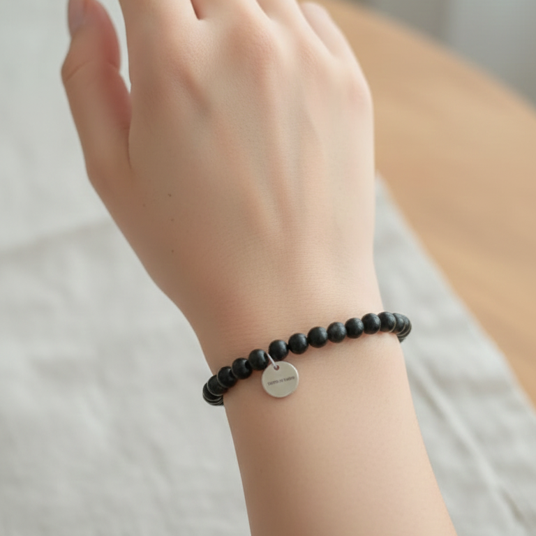 Pulsera Shungit bolas 6mm