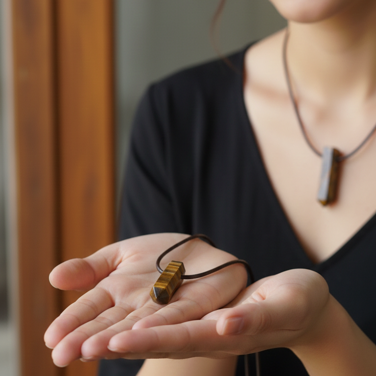 Collar punta ojo de tigre 3-4 cm