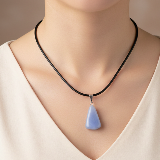 Collar calcedonia rodado 1-2 cm