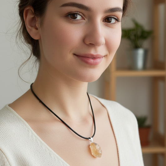 Collar citrino en bruto 1-2 cm