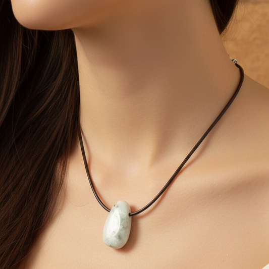 Collar piedra luna perita 3-4 cm