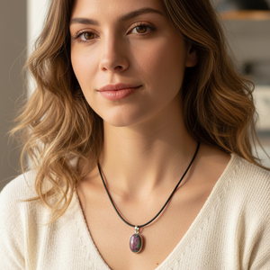 Collar cabujón rubi con zoisita 1-2 cm