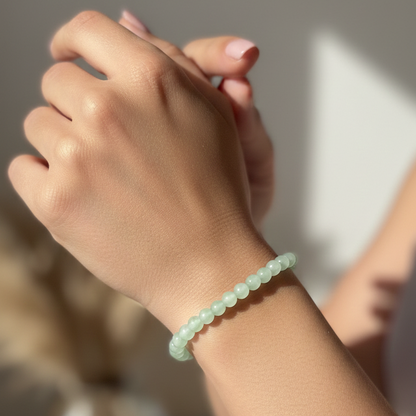 Pulsera cuarzo verde bolas 4mm