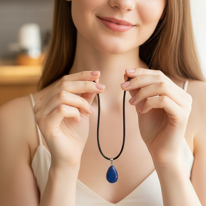 Collar lapislazuli lágrima 3-4 cm