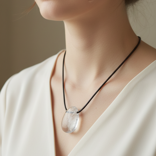 Collar Cuarzo Blanco perita 2-3 cm