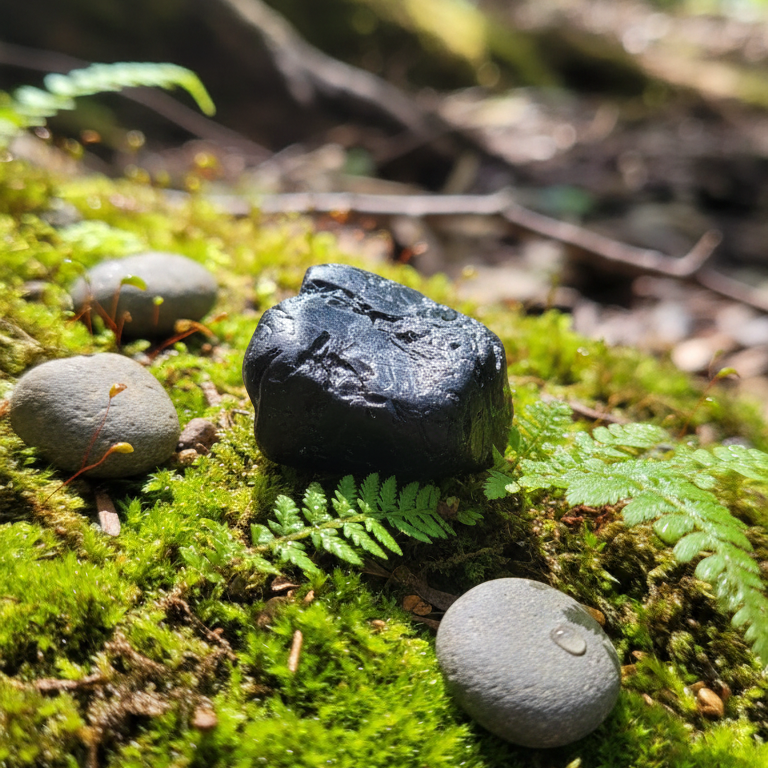Turmalina Negra Piedra Natural Rodado Pulido 3-4 cm