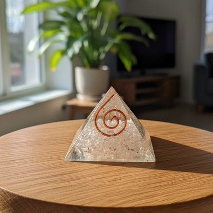 Piramide Cuarzo Blanco orgonita 3 cm