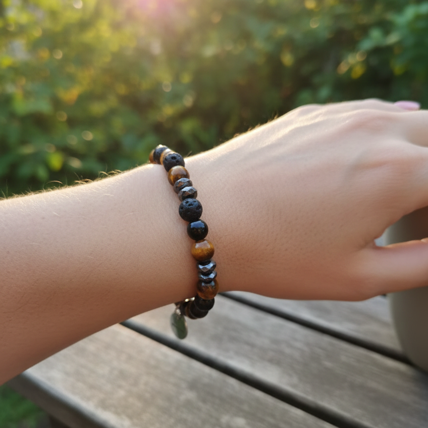 Pulsera para El Despertar del Guerrero: Amuleto de Protección y Fuego Volcánico