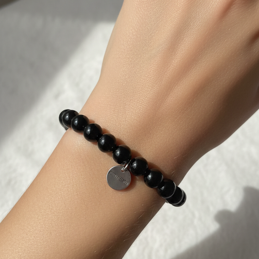 Pulsera turmalina negra bolas 6mm