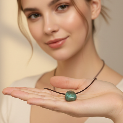 Collar labradorita caramelito 1-2 cm