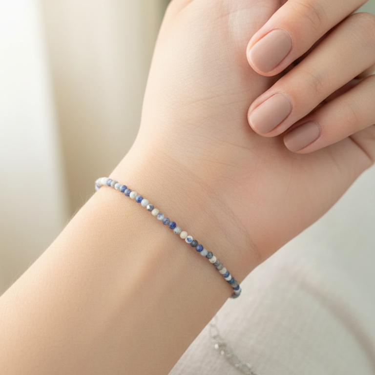 Pulsera sodalita bolas 2mm facetada ajustable