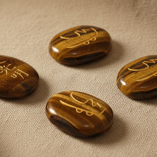 JUEGO SIMBOLOS REIKI OJO DE TIGRE 3,5 CM