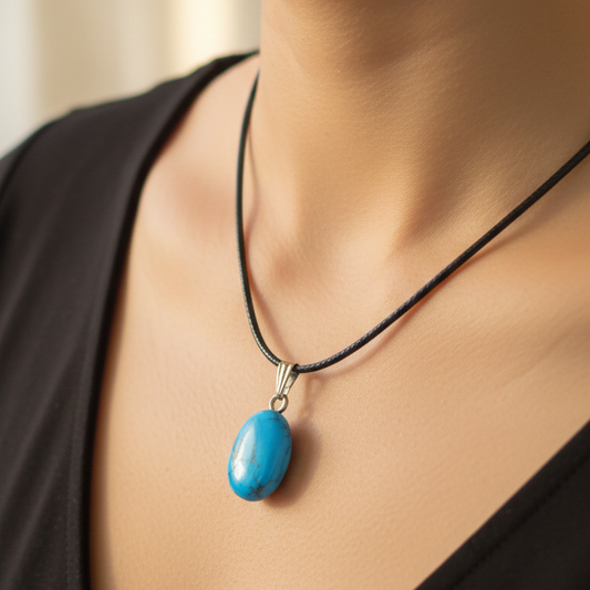 Collar turquesa rodado 1-2 cm