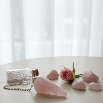 Pendulo cuarzo rosa 3-4 cm