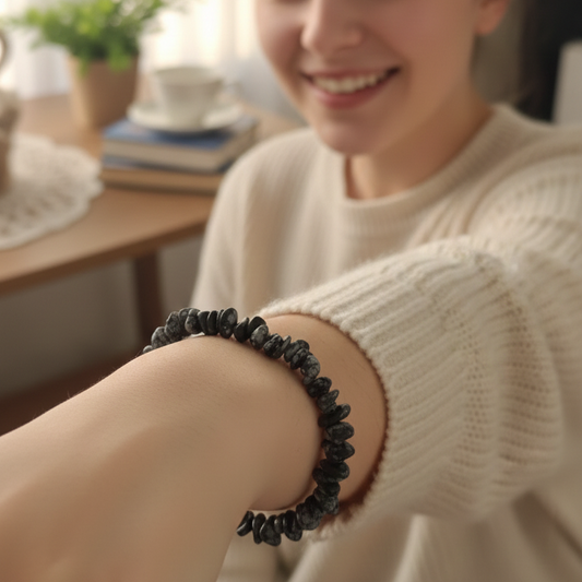 Pulsera obsidiana nevada chip