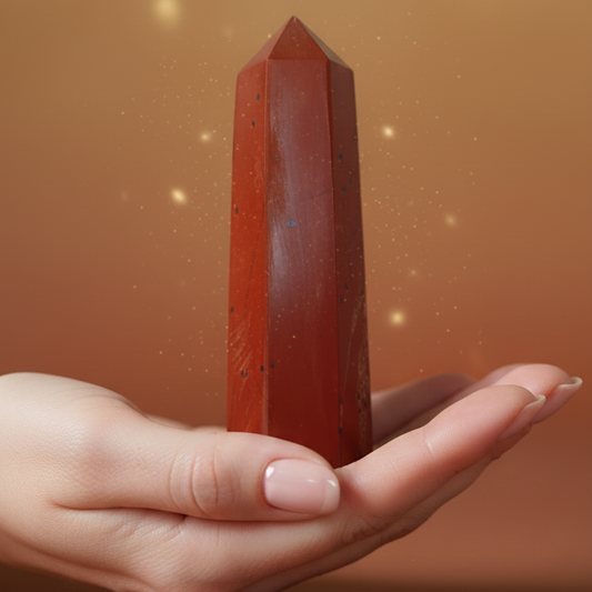 Punta jaspe rojo 4-5 cm