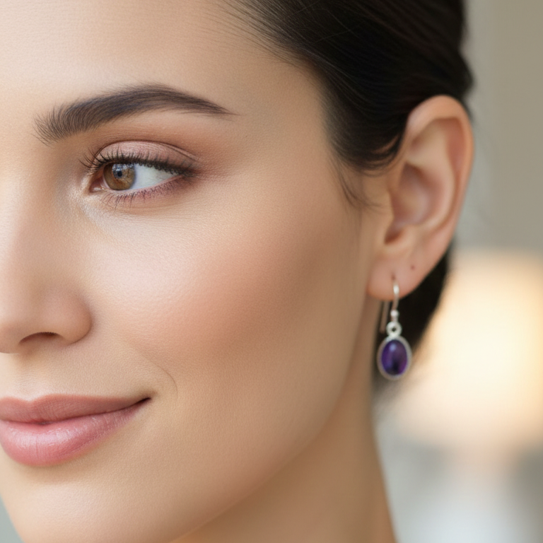 Pendientes amatista lagrima 2-3 cm