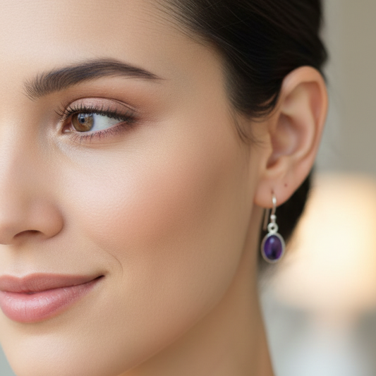 Pendientes amatista lagrima 2-3 cm