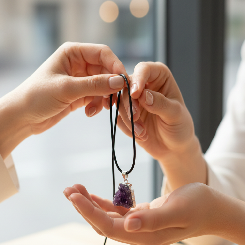 Collar amatista drusa 3-4 cm