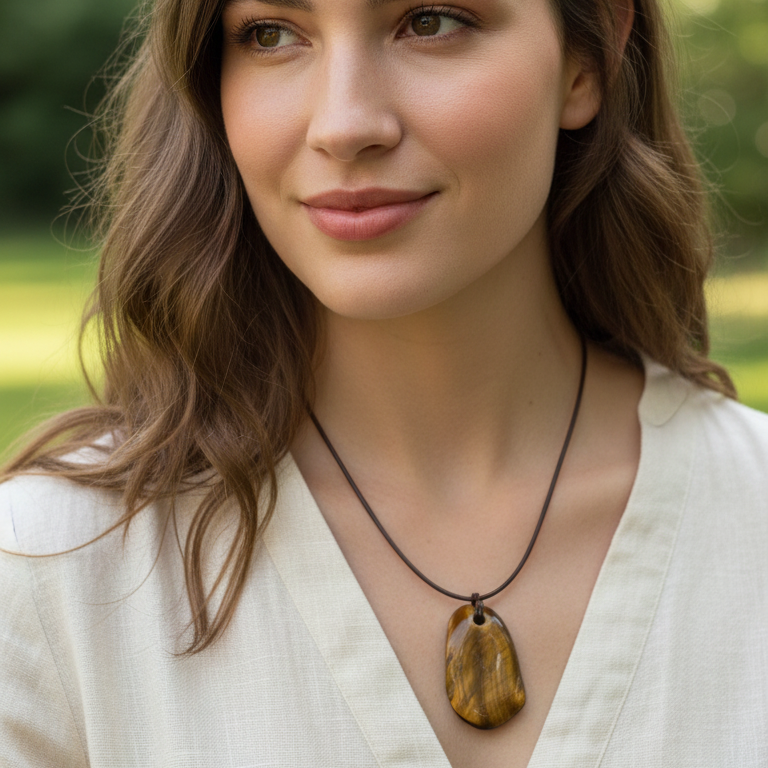 Collar ojo de tigre pacificador 3-4 cm