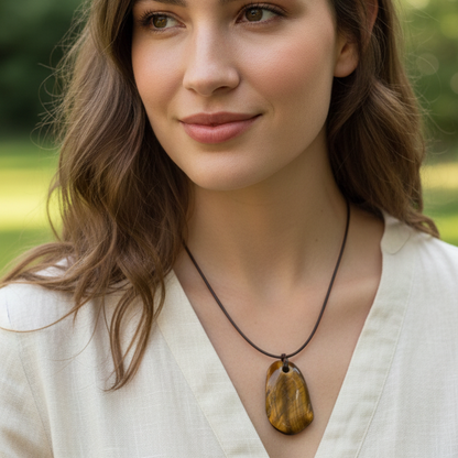 Collar ojo de tigre pacificador 3-4 cm