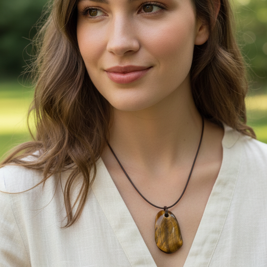 Collar ojo de tigre pacificador 3-4 cm