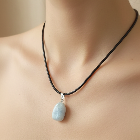 Collar celestina rodado 1-2 cm