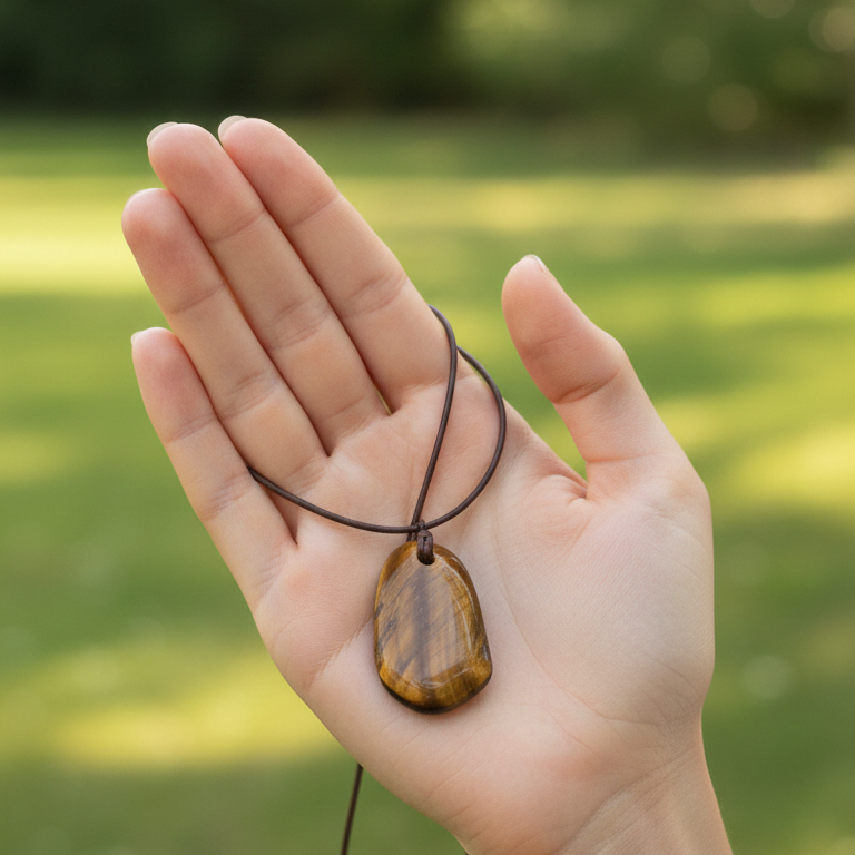 Collar ojo de tigre pacificador 3-4 cm