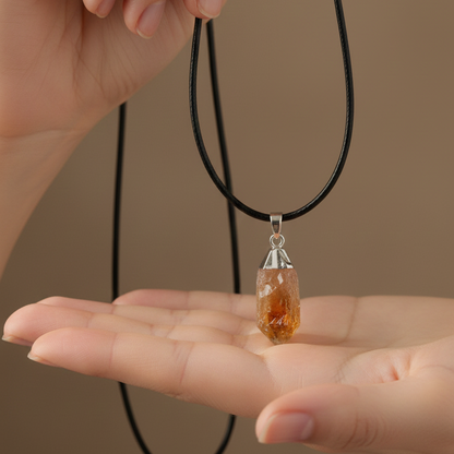 Collar Citrino Punta electrolítico