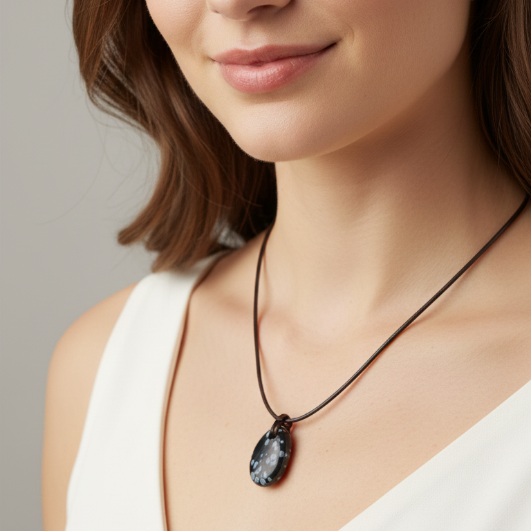 Collar obsidiana nevada caramelo 1 cm