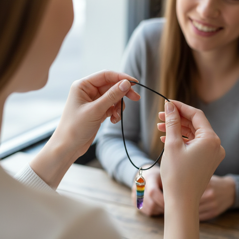 Collar 7 chakras punta balancin 3-4 cm