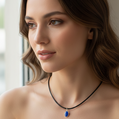 Collar lapislazuli facetado 1 cm