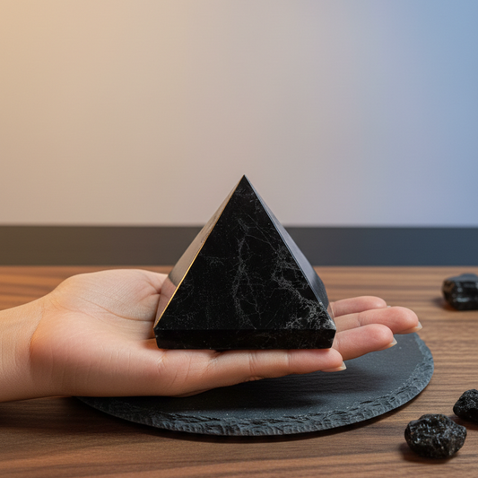 Pirámide turmalina negra pulida 6-7 cm