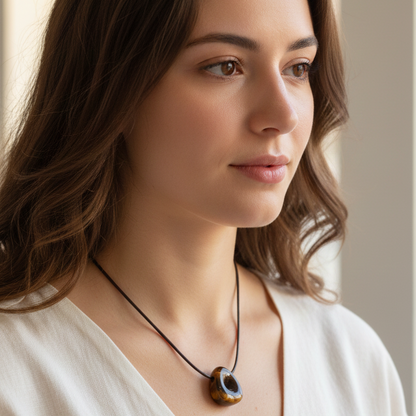 Collar ojo de tigre caramelito 1 cm