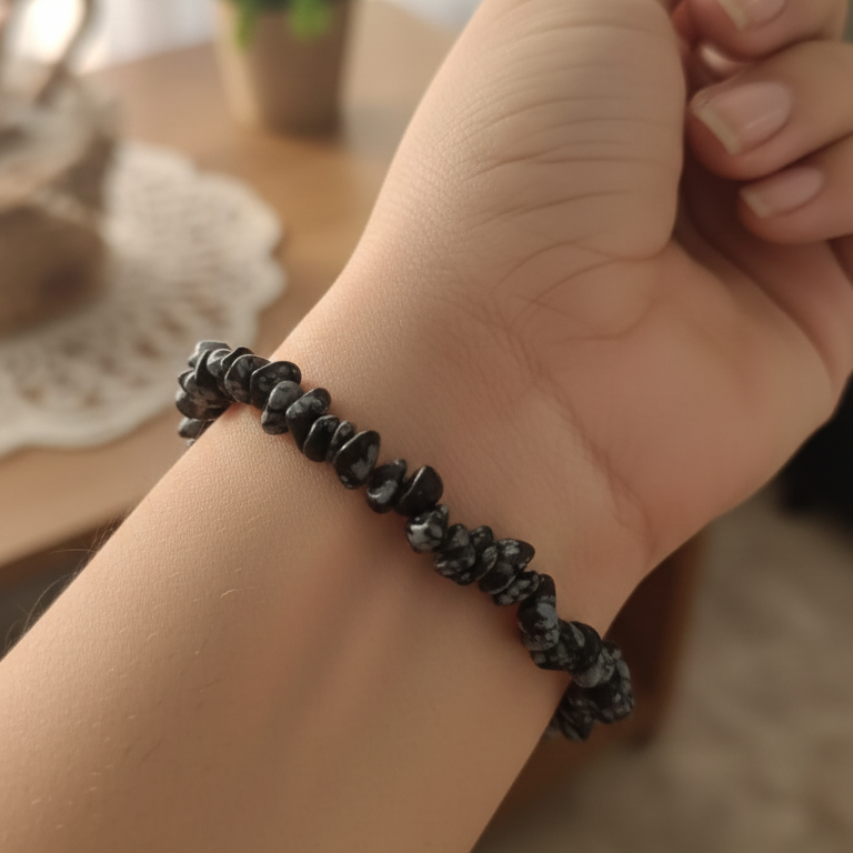 Pulsera obsidiana nevada chip