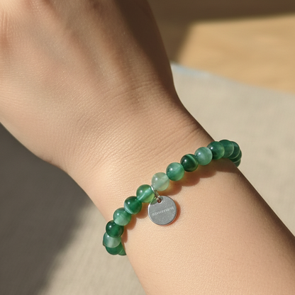 Pulsera agata verde bolas 6mm