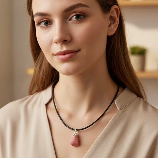 Collar rodocrosita plata rodado 1-2 cm