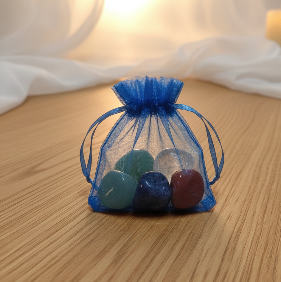 Bolsa piedras 7 chakras 2-3 cm